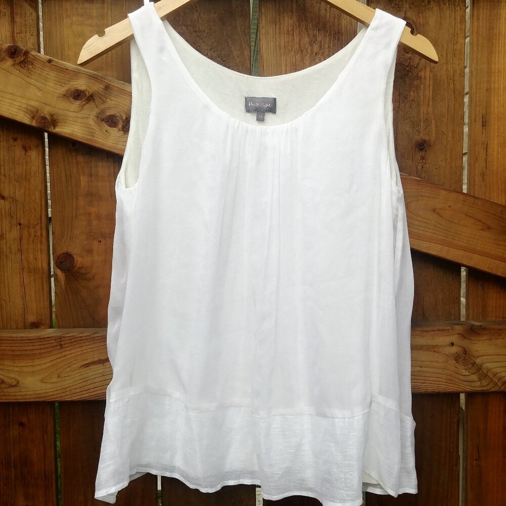 Phase Eight 100% silk soft flowy lined white sleeveless blouse tank top
